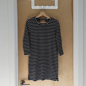 Madewell 3/4 Sleeve Striped Mini Dress
